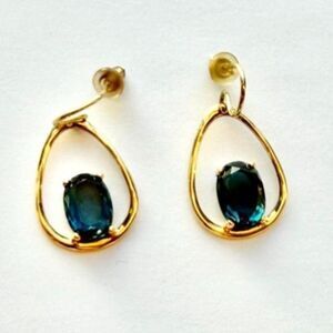 Ippolita 18k Rock Candy Wire Earrings in London Blue Topaz EUC
